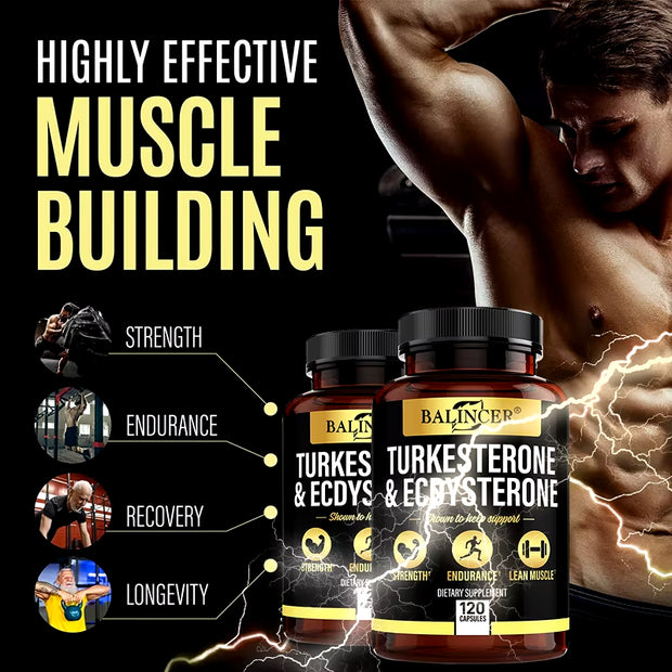 TURKESTERONE & ECDYSTERONE Extracts-Energy Booster,Promote Muscle Growth, Strengthening, Energy and Endurance