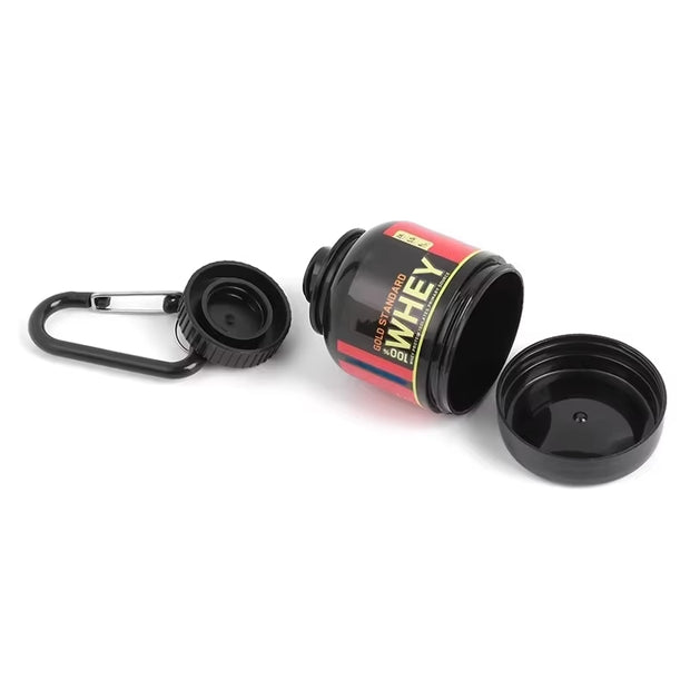 100ML Outdoor Sport Mini Portable Protein Container Powder Bottle with Whey Keychain Health Funnel Medicine Box Small Water Cup