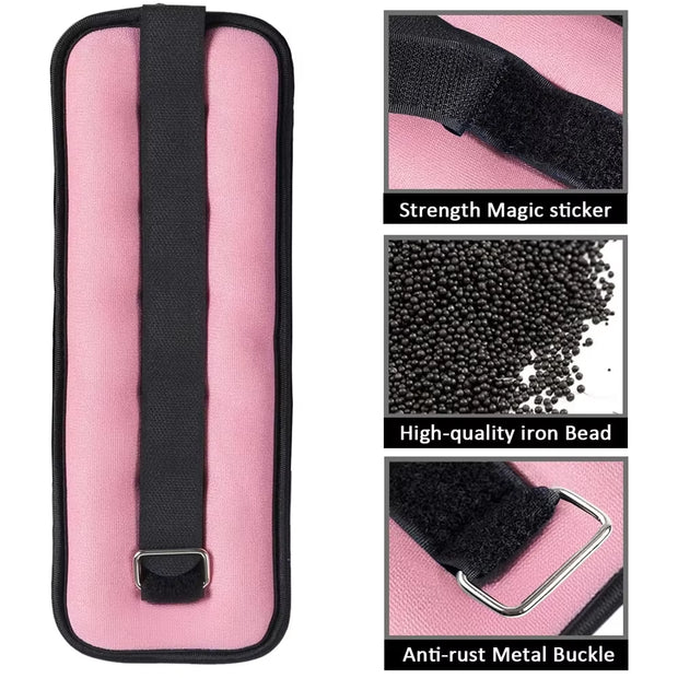 1Pair Adjustable Ankle&Wrist Weights (0.5Kg/1Kg Each)- Neoprene Leg Arm Weights for Women,Men,Strength Training for Running,Yoga