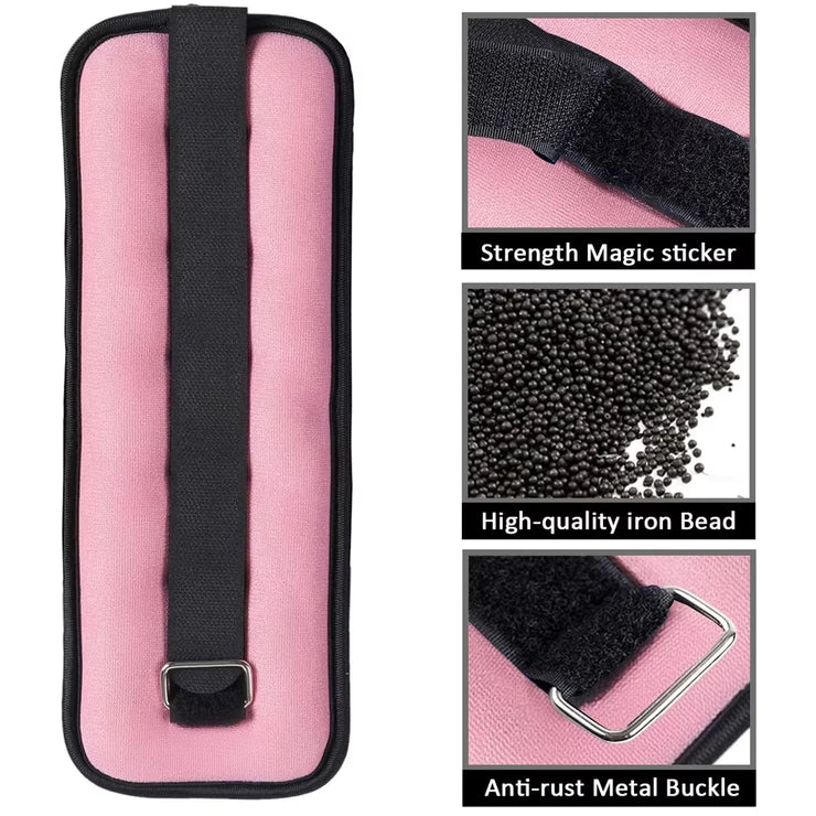 1Pair Adjustable Ankle&Wrist Weights (0.5Kg/1Kg Each)- Neoprene Leg Arm Weights for Women,Men,Strength Training for Running,Yoga