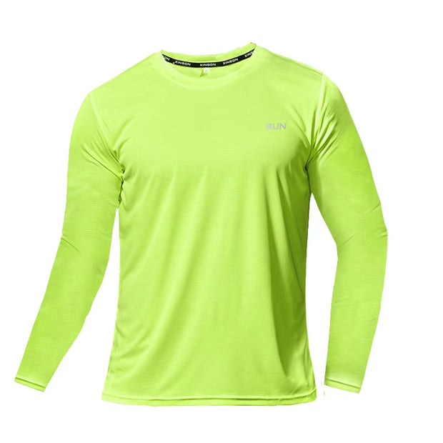 Men Long Sleeve Sport T-Shirt Quick Dry Running Shirt Breathable Anti-Sweat Top Gym T Shirt Men Fitness Gym Clothing Men 2023