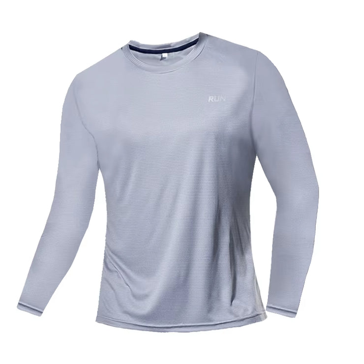 Men Long Sleeve Sport T-Shirt Quick Dry Running Shirt Breathable Anti-Sweat Top Gym T Shirt Men Fitness Gym Clothing Men 2023