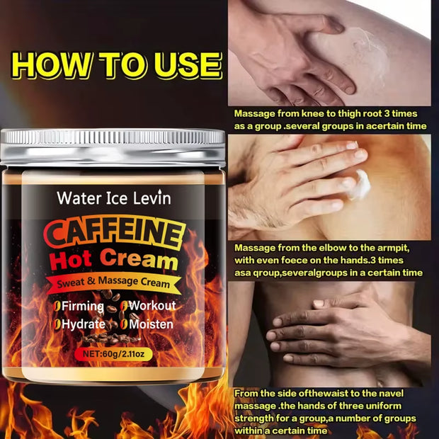 60G Caffeine Hot Massage Cream - Deeply Nourishing and Firming Moisturizer for Face and Body, Ideal for Post-Workout, Enhances Moisturizing System, Moisturizing Cream