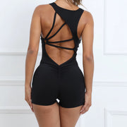 Padded Jumpsuit Sport Women Yoga Bodysuit Fitness Wear Gym Sportswear High Elastic Workout Running Clothes