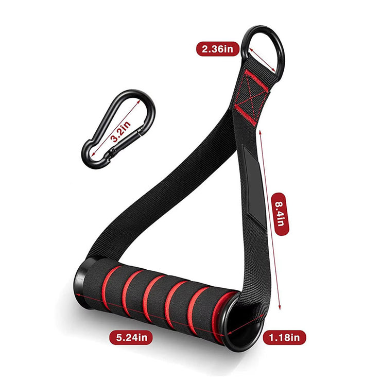 D-Ring Metal Gym Handles Grip Workout Heavy Duty Cable Machine Handle with Hook Fitness Equipment for Exercise Bands