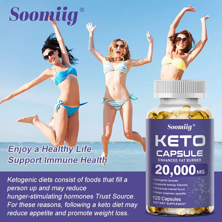 Weight Loss 100% Organic Keto Detox Capsules Flat Belly Deep Cleansing Detox Provides Energy Fat Burning Appetite Suppressant