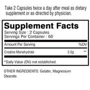 Creatine Monohydrate - Build Muscle and Improve Performance, Explosive Power for Men, Increase Strength - 120 Capsules