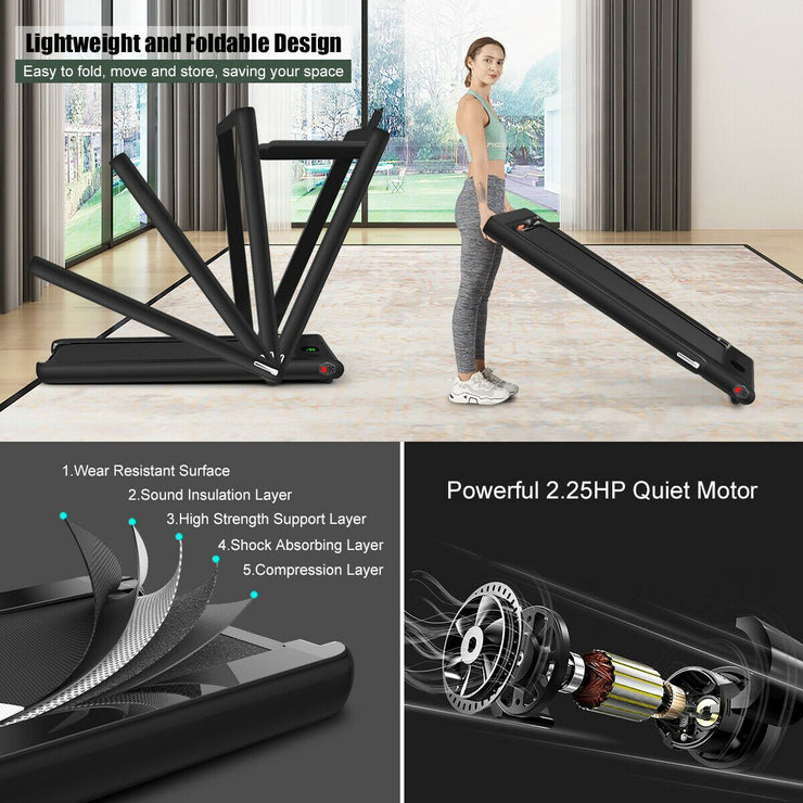 Folding Treadmill Electric 1-12KM/H with Bluetooth