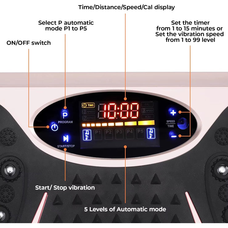 Vibration Plate,Fitness Vibration Board for Home,Full Body Exercise Machine,Fat Burning & Muscle Building,Body Shaper Trainer