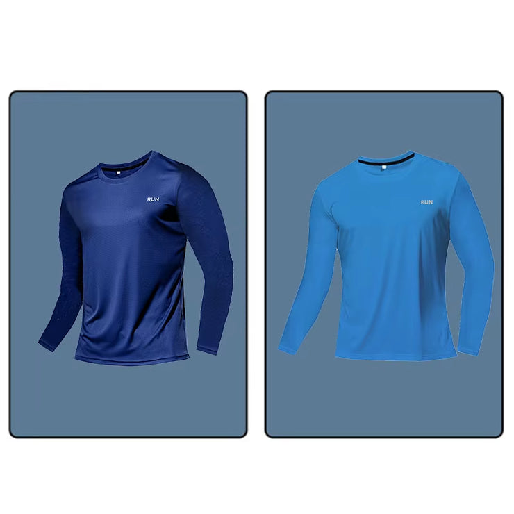 Men Long Sleeve Sport T-Shirt Quick Dry Running Shirt Breathable Anti-Sweat Top Gym T Shirt Men Fitness Gym Clothing Men 2023