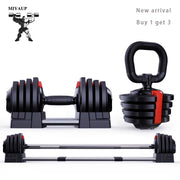 Adjustable Switch Free Dumbbell to Kettlebell and Barbell Professional Strength Training Fitness Equipment