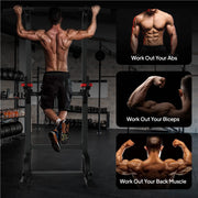 Multifunction Power Tower with Rock Climbing Grip and Incline Bench Adjustable Dip Station Pull up Bar for Home Gym Strength Training Workout 480Lbs