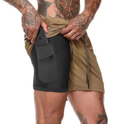 Running Shorts Men Gym Sports Shorts 2 in 1 Quick Dry Workout Training Gym Fitness Jogging Short Pants Summer Men Shorts