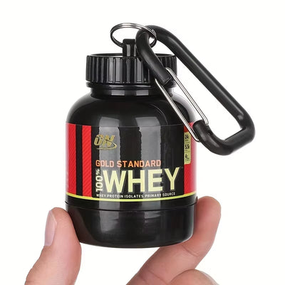 100ML Outdoor Sport Mini Portable Protein Container Powder Bottle with Whey Keychain Health Funnel Medicine Box Small Water Cup
