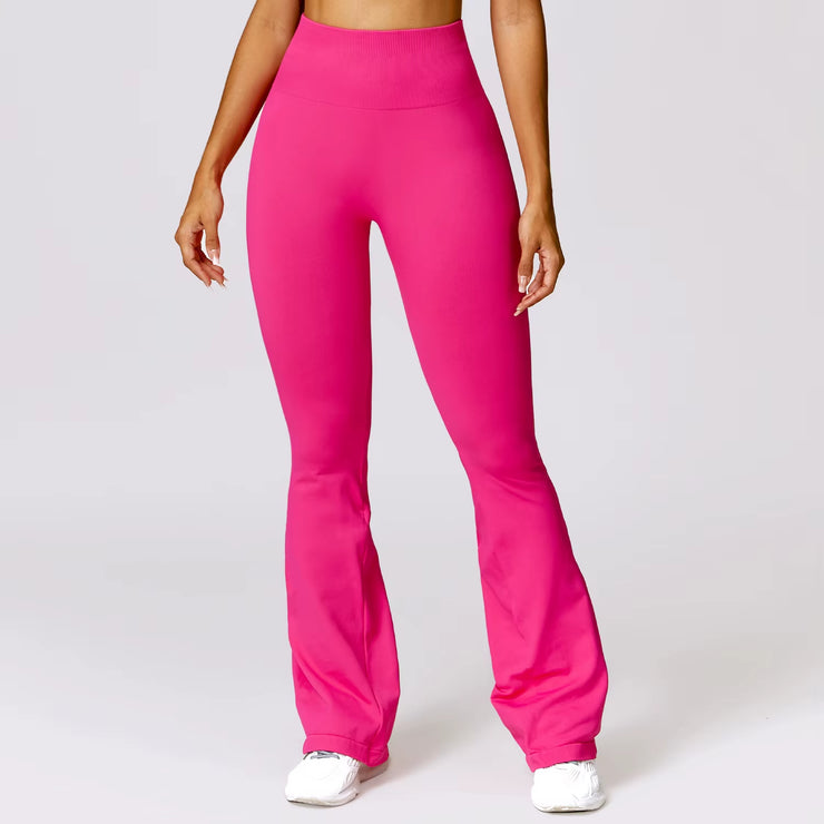 Women Yoga Bell-Bottoms Tight Scrunch Butt Lifting Dance High Waist Tights Fitness Legging Gym Running Breathable Sport Pants