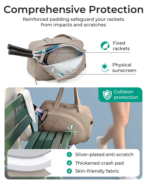 Sport Bag for Tennis Sports Gym Duffle Bags with Shoe Compartment Wet Pocket Overnight Weekend Travel Bag