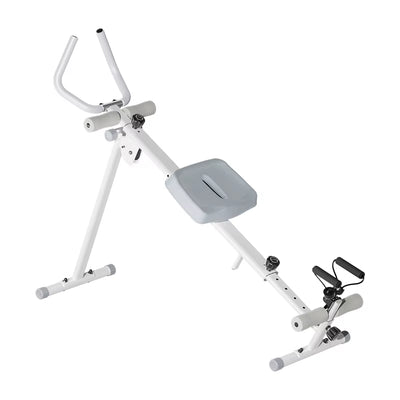 UMAY 4-In-1 Ab-Trainer Combined Rowing Machine with Adjustable Height Levels, Elastic Band Attached Abdominal Machine.
