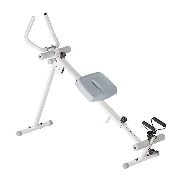 UMAY 4-In-1 Ab-Trainer Combined Rowing Machine with Adjustable Height Levels, Elastic Band Attached Abdominal Machine.