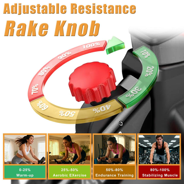 Exercise Bike Indoor Cycling Home Gym Workout Cardio Fitness LCD Monitor Black