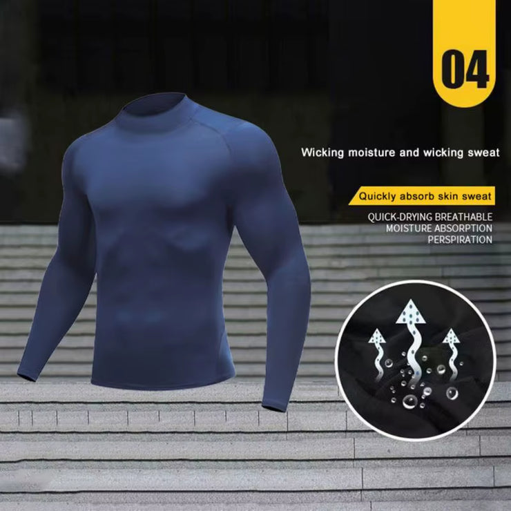 Men Compression Running T-Shirt Fitness Tight Long Sleeve Sport Shirts Training Jogging Tops Gym Sportswear Quick Dryer T-Shirt
