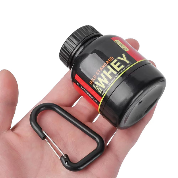 100ML Outdoor Sport Mini Portable Protein Container Powder Bottle with Whey Keychain Health Funnel Medicine Box Small Water Cup