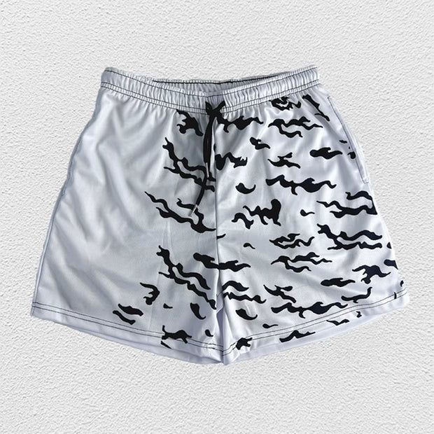 Anime Running Shorts Men Gym Sports Shorts Quick Dry Workout Training Gym Fitness Jogging Short Pants Summer Men Shorts