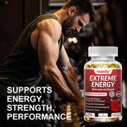 Ginseng Energy Booster - Increases Focus, Endurance and Performance, Reduces Fatigue, Motivation, Natural Energy Boost