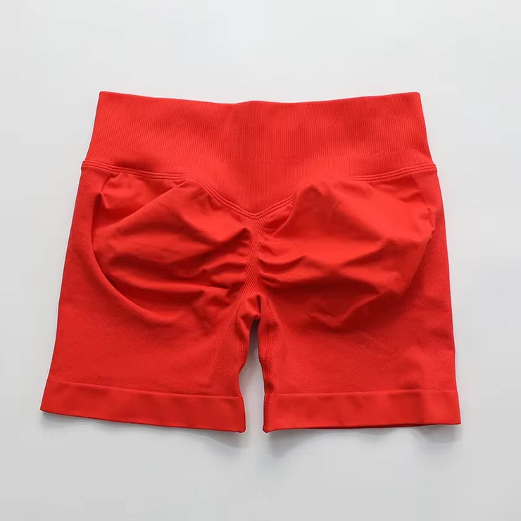 Impact Shorts Women Seamless Roll-Up Sports Shorts Hip Stretch Fitness Clothes Running Shorts Women'S Gym Impact Leggings