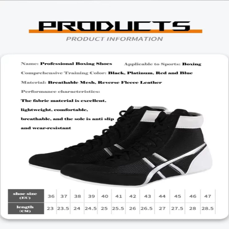 Weightlifting Shoes Boxing Shoes Breathable Wear-Resistant Non-Slip Wrestling Shoes Fighting Sports Shoes Gym Training Shoes
