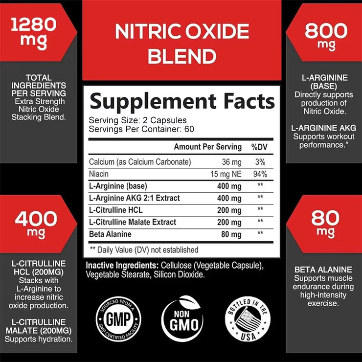 Nitric Oxide - Improve Endurance, Performance, Increase Muscle Strength, and Promote Blood Circulation