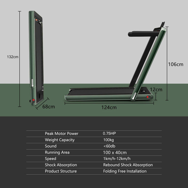 Folding Treadmill Electric 1-12KM/H with Bluetooth