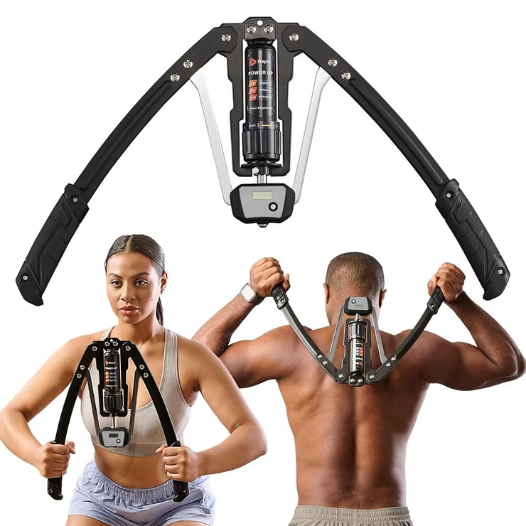 Hydraulic Power Chest Expander Arm Twister Trainer Exerciser Adjustable Smart Counter Home Gym Upper Body Strength Training