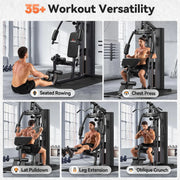 Home Gym Station, Workout Station with 154LBS Weight Stack, Home Gym Equipment for All Body Training