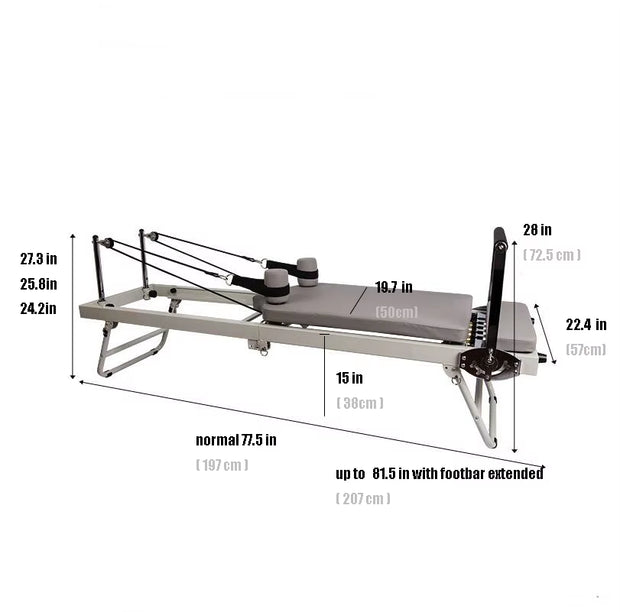 Pilates Reformer Fitness Equipment for Home Foldable Yoga Bed Strength Training Machine