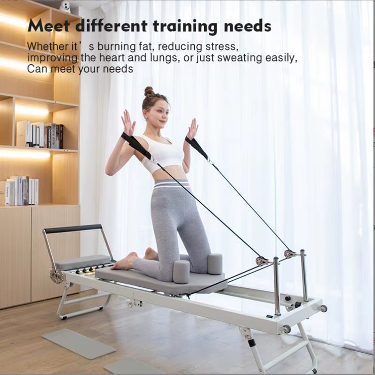 Pilates Reformer Fitness Equipment for Home Foldable Yoga Bed Strength Training Machine