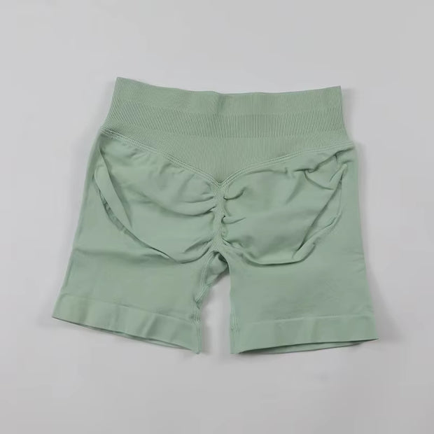 Impact Shorts Women Seamless Roll-Up Sports Shorts Hip Stretch Fitness Clothes Running Shorts Women'S Gym Impact Leggings