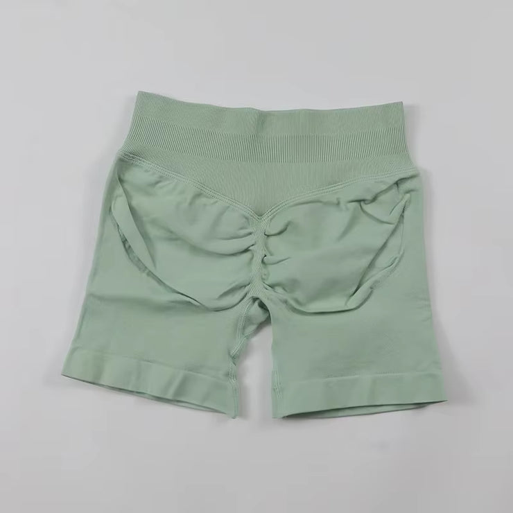 Impact Shorts Women Seamless Roll-Up Sports Shorts Hip Stretch Fitness Clothes Running Shorts Women'S Gym Impact Leggings