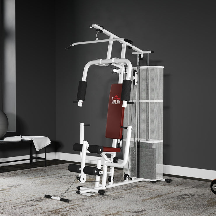 Multifunction Home Gym Weight Training Workout Station White