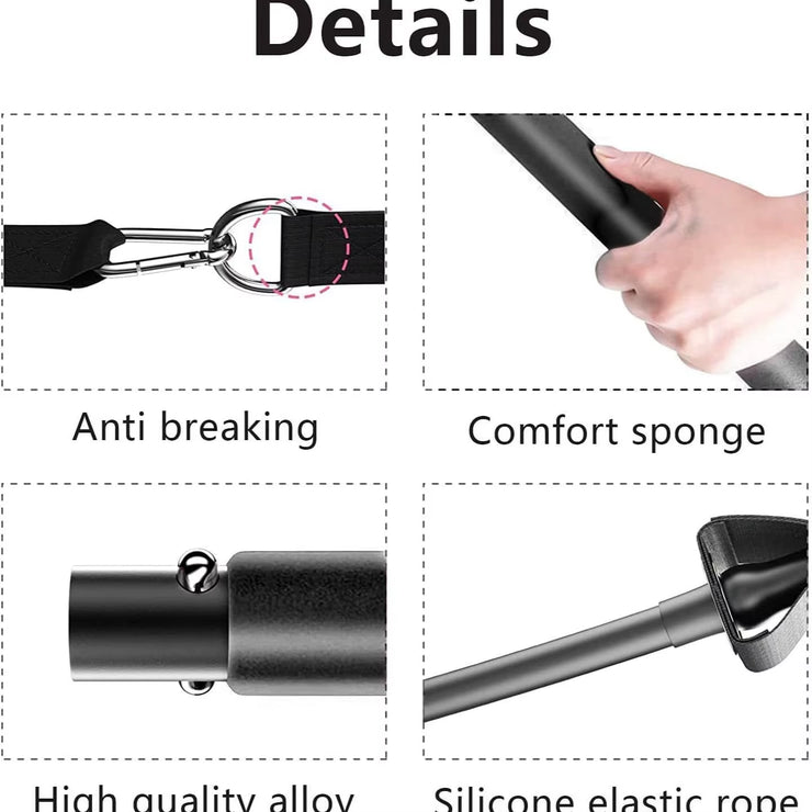 Resistance Bands Set with Fitness Bar Workout Gym Pull Rope Yoga Latex Tube Sports Elastic Exercise Equipment for Home