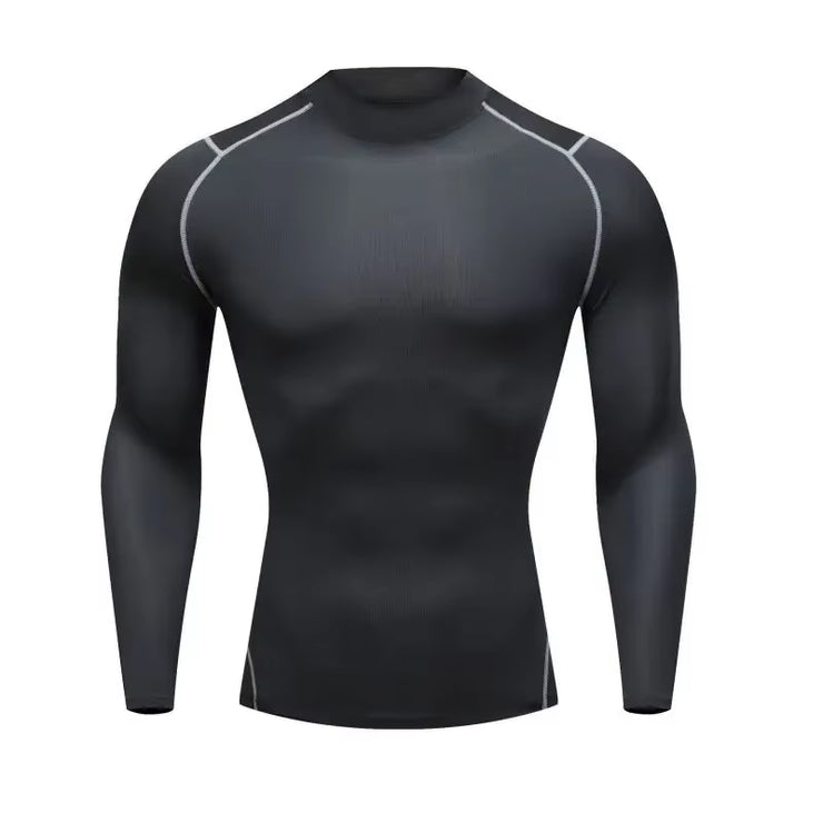Men Compression Running T-Shirt Fitness Tight Long Sleeve Sport Shirts Training Jogging Tops Gym Sportswear Quick Dryer T-Shirt