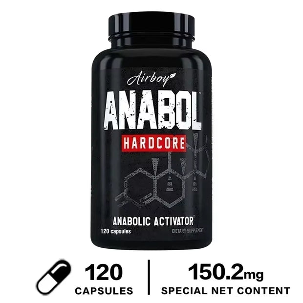 Anabol Hardcore 120 Capsules - Muscle Building, Improves Fitness Performance, Energy Support