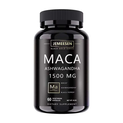 Organic Maca Root Powder Capsules 1500Mg Containing Maca Root Extract,Ashwagandha,Black Pepper, Supplements for Men