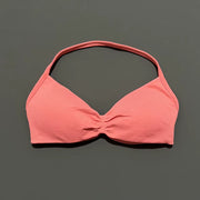 Impact Strappy Bra Gym Top Women High Support Thin Strap Halter Sports Seamless Bras Scrunch Push-Up Workout Yoga Tanks
