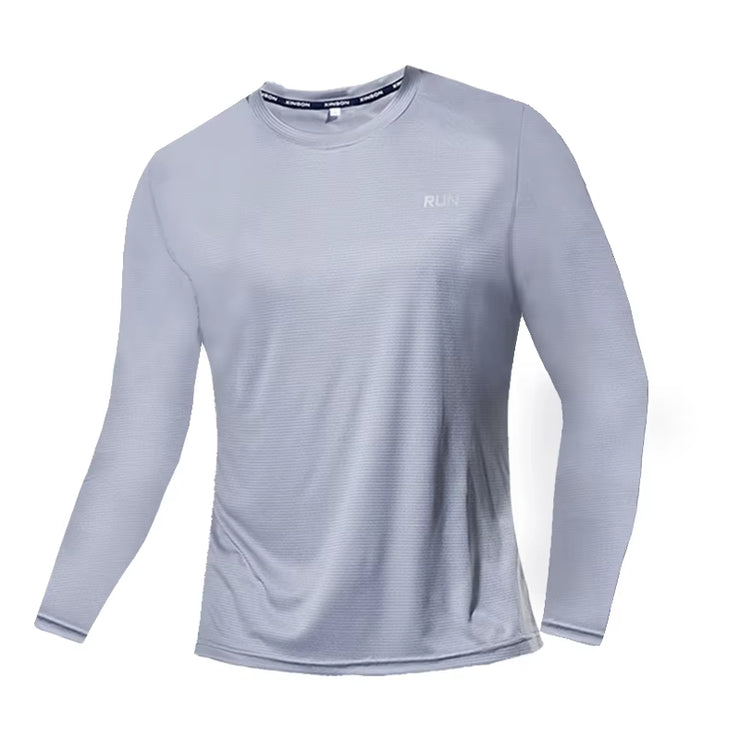 Men Long Sleeve Sport T-Shirt Quick Dry Running Shirt Breathable Anti-Sweat Top Gym T Shirt Men Fitness Gym Clothing Men 2023