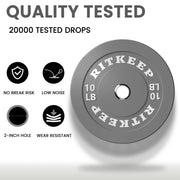 2" Olympic Low Bounce Color Rubber Bumper Weight Plates