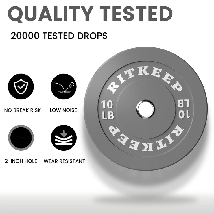 2" Olympic Low Bounce Color Rubber Bumper Weight Plates