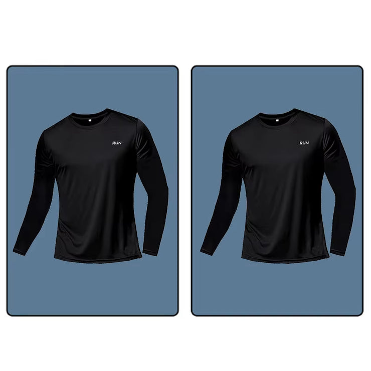 Men Long Sleeve Sport T-Shirt Quick Dry Running Shirt Breathable Anti-Sweat Top Gym T Shirt Men Fitness Gym Clothing Men 2023