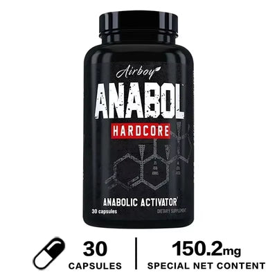 Anabol Hardcore 120 Capsules - Muscle Building, Improves Fitness Performance, Energy Support