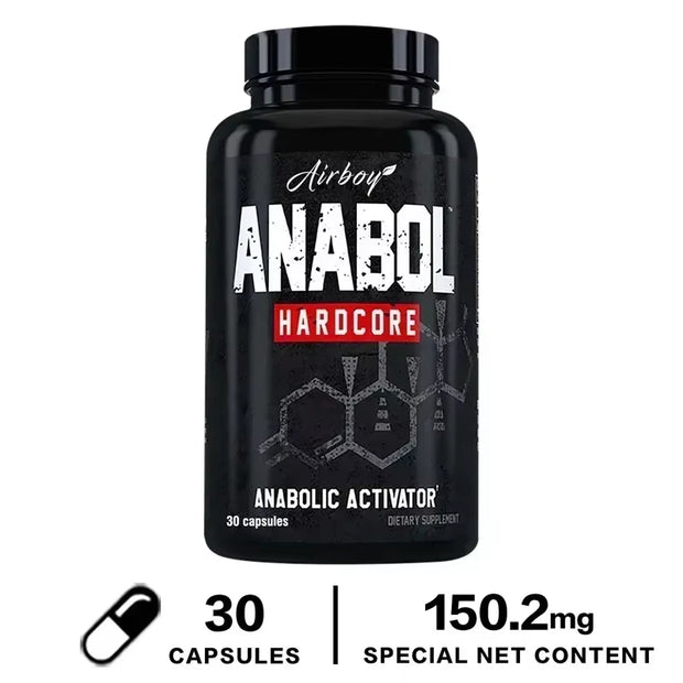 Anabol Hardcore 120 Capsules - Muscle Building, Improves Fitness Performance, Energy Support