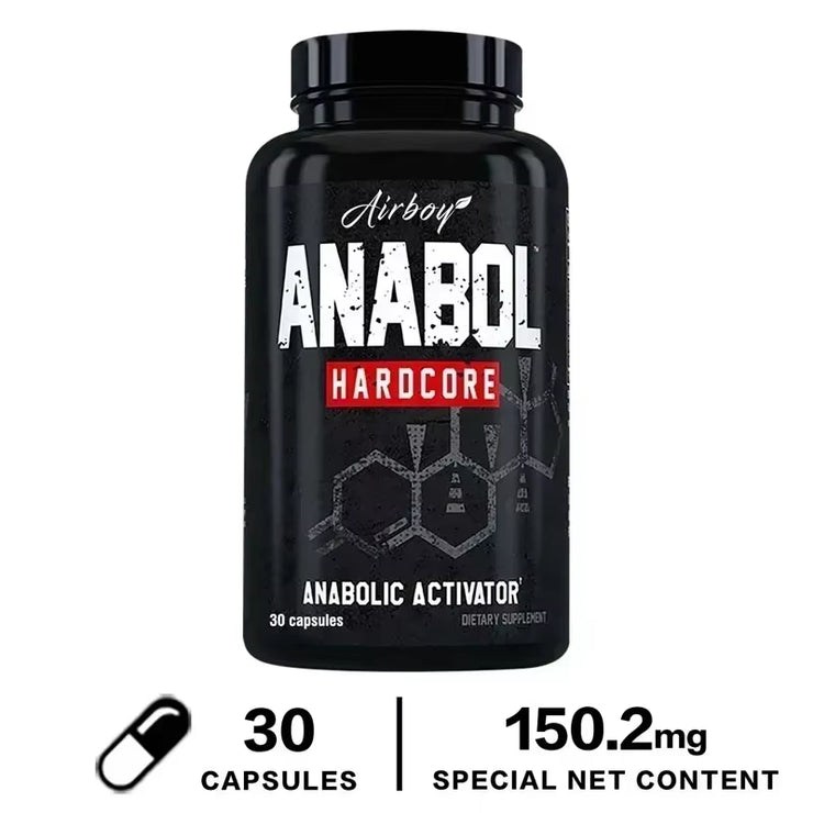 Anabol Hardcore 120 Capsules - Muscle Building, Improves Fitness Performance, Energy Support